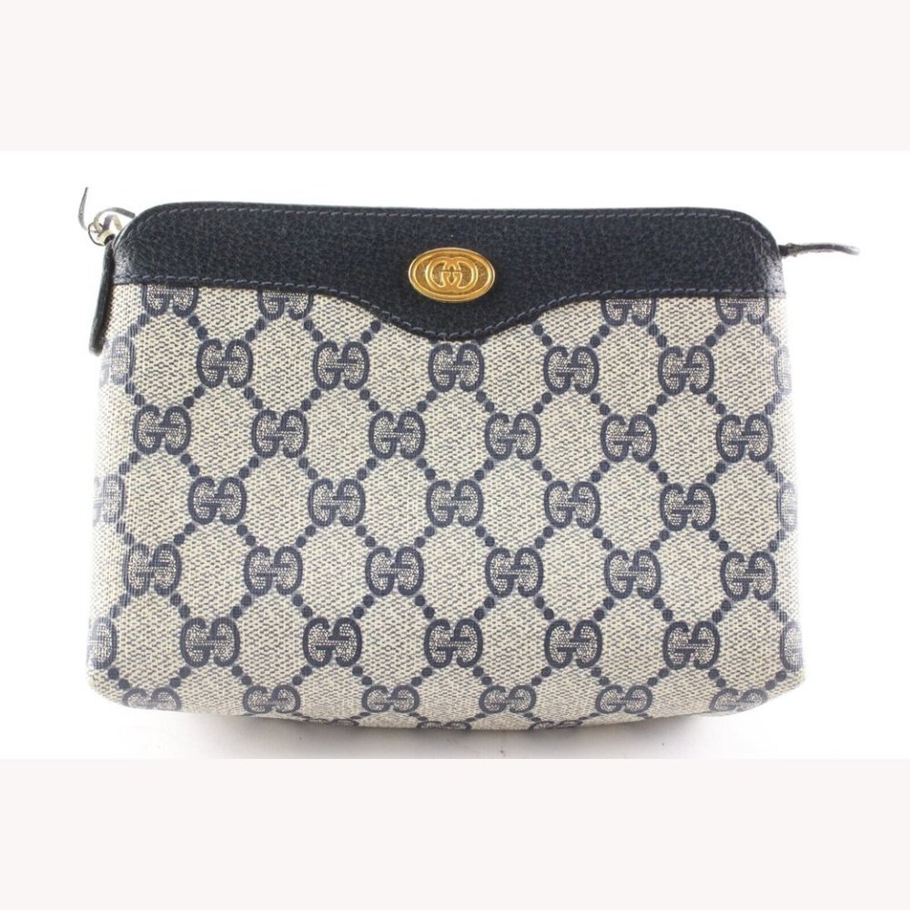 Gucci Navy Supreme GG Zip Pouch Case 1G525C